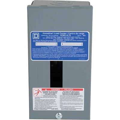 Square D HOM24L70SCP Homeline Load Center, 70A, 2-Space, 4-Circuit