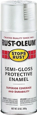 Stops Rust Spray Enamel, White Semi-Gloss, 12-oz.