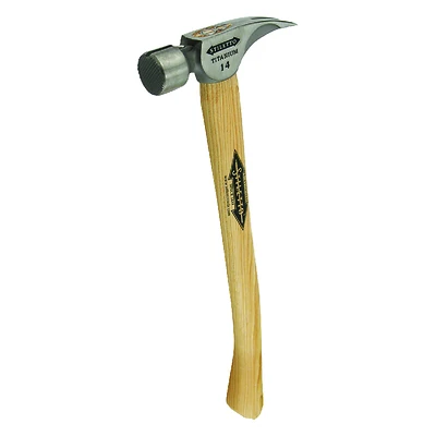 14 Oz. Titanium Milled-face Framing Hammer With 18 In. Curved Hickory Handle