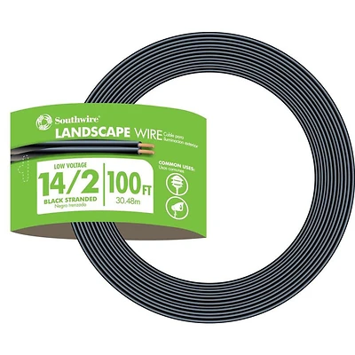 Southwire 55213243 Low Voltage Landscape Lighting Cable, 14/2, 100 Ft.
