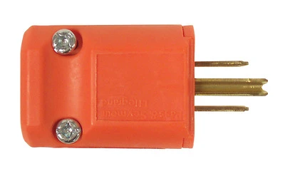 Pass & Seymour Straight Blade 2-Pole Plug, 15A 125V Male