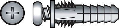 Ribbed Plastic Anchors With Screws, 4-6-8 x 1-In., 6-Pk.