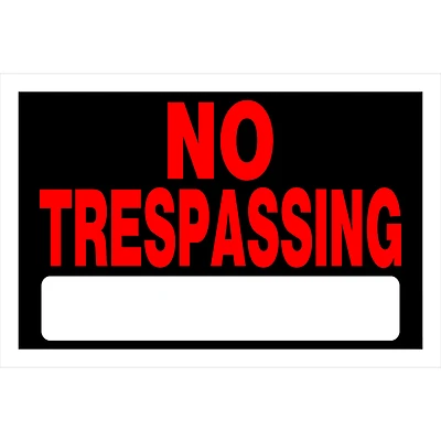 Hillman 8-in x 12-in Trespassing Sign