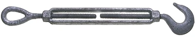 16-5/8x6 Galvanized Hook And Eye Turnbuckle, 5/8 In Thread, 2250 Lb Capacity