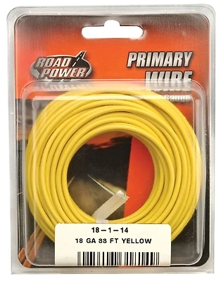 Road Power Primary Wire, Yellow, 18-Ga., 33 Ft.