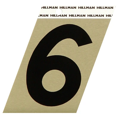 Hillman 3.5-in Reflective Black House Number 6