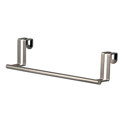Towel Bar, Fits Over Cabinet/Drawer, Brushed Nickel, 11-In.