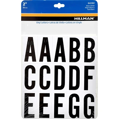 Hillman 842282 Adhesive House Address Letter Pack, Black Vinyl, 2-In.