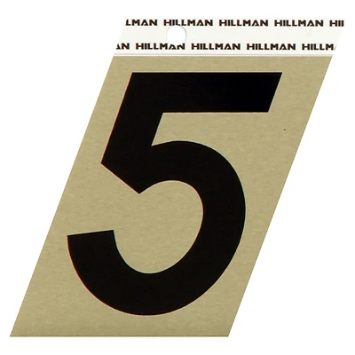 Hillman 3.5-in Reflective Black House Number 5