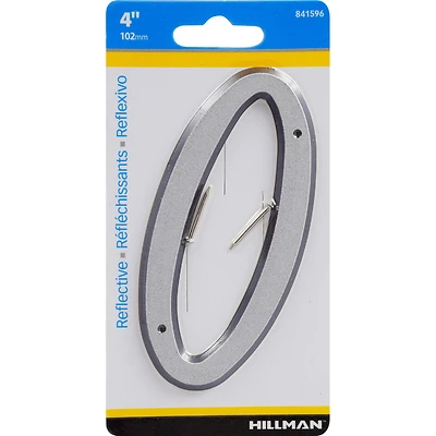 Hillman 841596 House Address Number 0, Reflective Silver Plastic, 4-In.