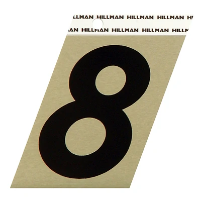 Hillman Sign Center 3.5-in Reflective Black House Number 8