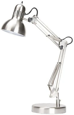 Wk-618e-3l Adjustable Swing Arm Desk Lamp, 60w, Brushed Nickel Finish