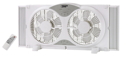 Powerzone BP2-9A Reversible Window Fan, 9 In, 3-Speed, 120V, White