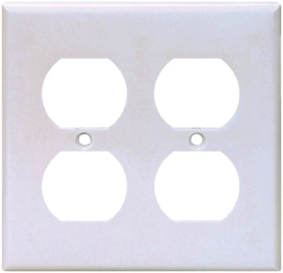 Eaton 2150W-BOX 2-Gang Duplex Wall Plate, White, Pack of 10