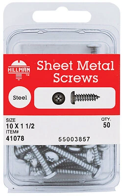 Hillman 10 Sizes x 1-1/2 in. L Phillips Pan Head Zinc-Plated Steel Sheet Metal Screws 50 pk