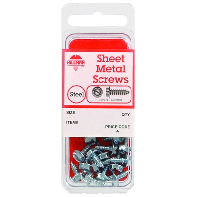 Hillman 10 in. x 1/2 in. L Slotted Hex Washer Head Zinc-Plated Steel Sheet Metal Screws 10 1