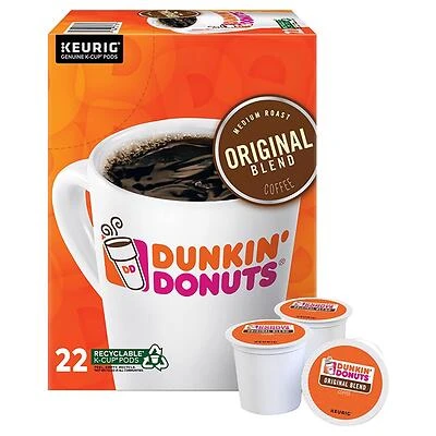 Dunkin' Donuts� Single-Serve Coffee K-Cup�, Original Blend, Carton Of 22