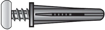 Hillman .190 in. Dia. x 1 in. L Plastic Flat Head Conical Anchor 4 pk