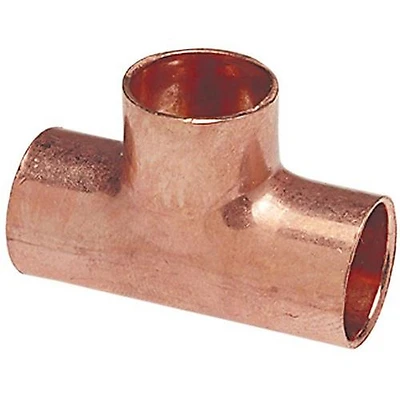 611r Wrot Copper Reducing Tee, 2" X 2" X 1" Connection Type