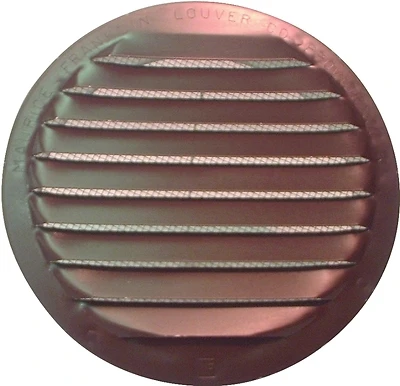 Rlb-100 4 Inch Round Aluminum Screen Louver, Brown
