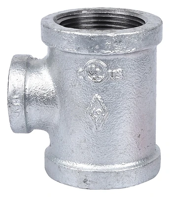 ProSource PPG130R-32X20 Galvanized Malleable Reducing Tee, 1-1/4 x 3/4 In