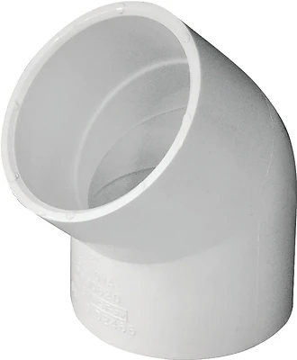 2-inch Diameter 45-degree Pvc Schedule 40 Elbow Pipe Fitting
