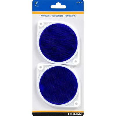 Hillman Sign Center 2-Pack 3-in Blue Round Reflectors