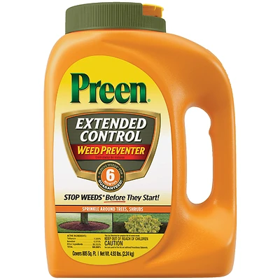 Preen 2464092 Extended Control Weed Preventer, Granular, 4.93 Lbs.
