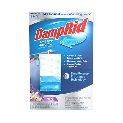 DampRid FG83LV Moisture Absorber, 14 oz, Pellet, Lavender Vanilla