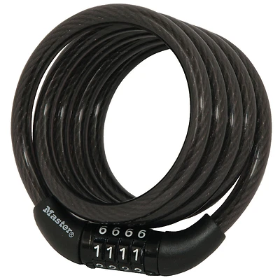 Master Lock 8143D Combination Cable Lock, 5/16-In. Diameter, 4-Ft.