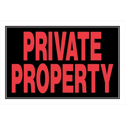 Hillman 839908 Private Property Sign, Plastic, 8 x 12-In.