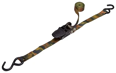 Fh64052-camo Ratchet Tie-down, 10 Ft L, 1 In W, 4-pk, Camouflage, 400 Lb