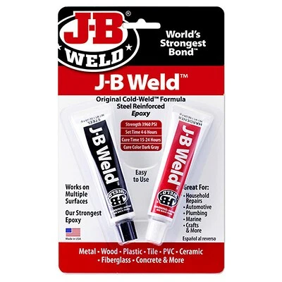J-B Weld 8265S 2-Part Cold Weld Epoxy, Dark Gray, Solid, 2 oz Tube