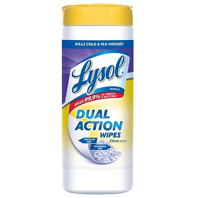 Lysol 1920081143 Dual Action Disinfecting Wipes, Citrus, 35-Count