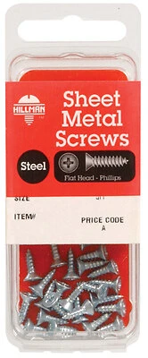Hillman 6 Sizes x 1-1/2 in. L Phillips Flat Head Zinc-Plated Steel Sheet Metal Screws 15 pk