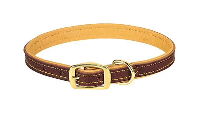 Deer Ridge Dog Collar, Leather/Lined, 1 x 19 In.