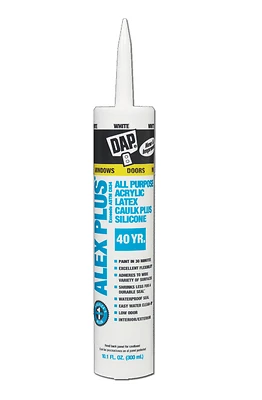 Alex Plus Acrylic Latex Caulk, White, 10.1 oz.
