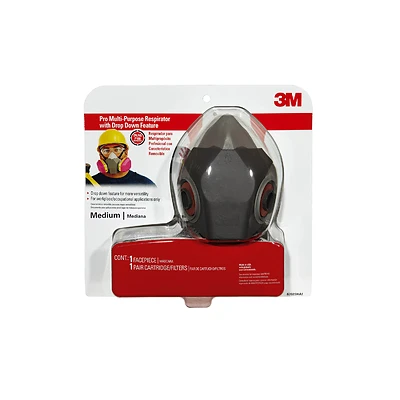3M 62023HA1-C Valve Respirator, M Mask, P100 Filter Class, Dual Cartridge