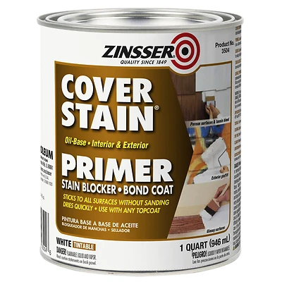 Zinsser 03504 Cover Stain Primer, Oil Based, 1-Qt, White