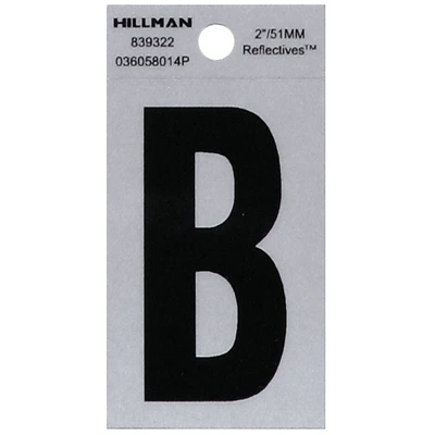 Hillman 839322 Adhesive House Letter B, 2 In., Reflective Vinyl