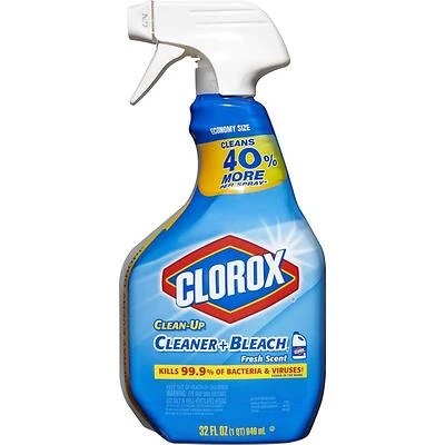 Clorox Clean-Up 30058 All-Purpose Cleaner, 32 oz Bottle, Liquid, Apple, Bleach, Floral, Pale Yellow