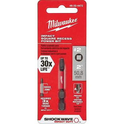 Milwaukee 48-32-4472 Shockwave #2 Square Power Bit, 2 In.