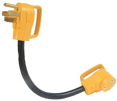 Camco 55173 RV PowerGrip Electric Adapter, 50A Male to 30A Female, 18 In.