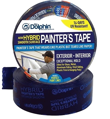 Hybrid Exterior Smooth Tape 1.41" X 45 Yards For Multi-surface Use