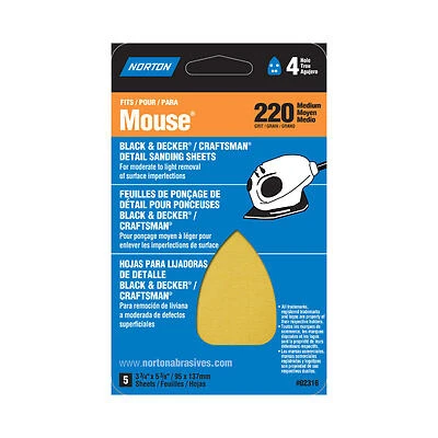 Norton 02314 Sanding Sheet, 3 x 7 in., 220 Grit