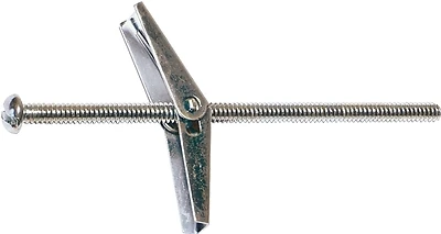Zinc Toggle Bolt With Wing, 3/16 In Diameter, 4 In Length