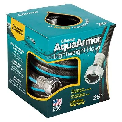 Aquaarmor 1/2 In. D X 25 Ft. L Lightweight Garden Hose - Black/blue