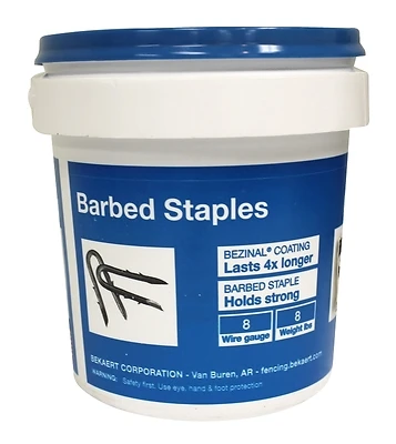 Fence Staples, 8 Gauge, 2 In., 8 Lb. Bucket