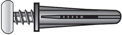 Hillman .190 in. Dia. x 1 in. L Plastic Flat Head Conical Anchor 4 pk