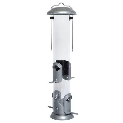 Nature's Way NMRS-18 Tube Bird Feeder, 1.4 Qt, 17 In, 4-Port, Metal